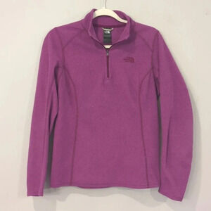 North‎ Face Women's 1/4 Zip Fleece Sweatshirt Purple size Medium
